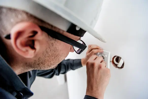 an electrician testing a electrical outlet from Electrician Leander TX in Austin, TX - Austin TX